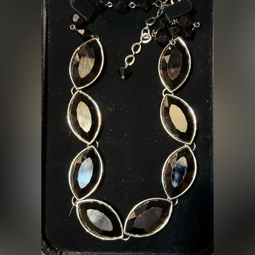 Vintage Black and Silver Necklace Reversable